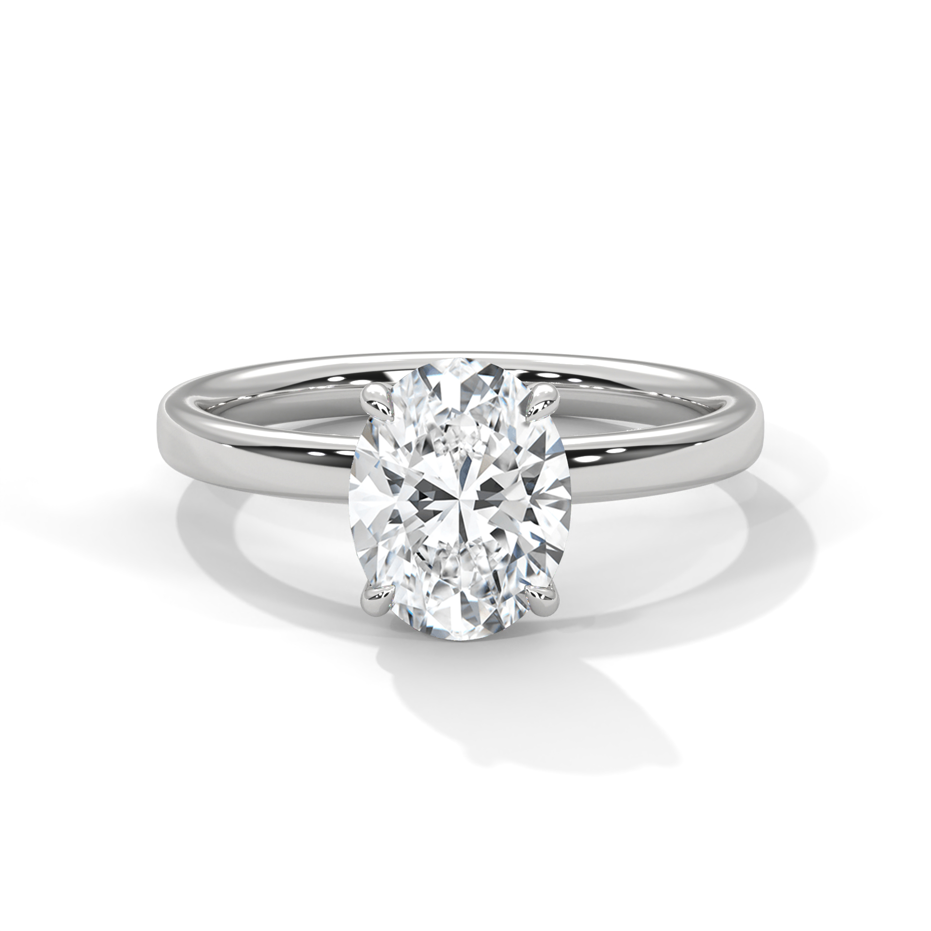 Oval-Cut Diamond Engagement Ring with Split Shank Band – Modern Elegance Redefined